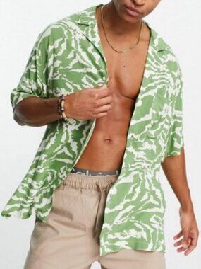 NEW ASOS DESIGN Boxy Oversized Revere Shirt M